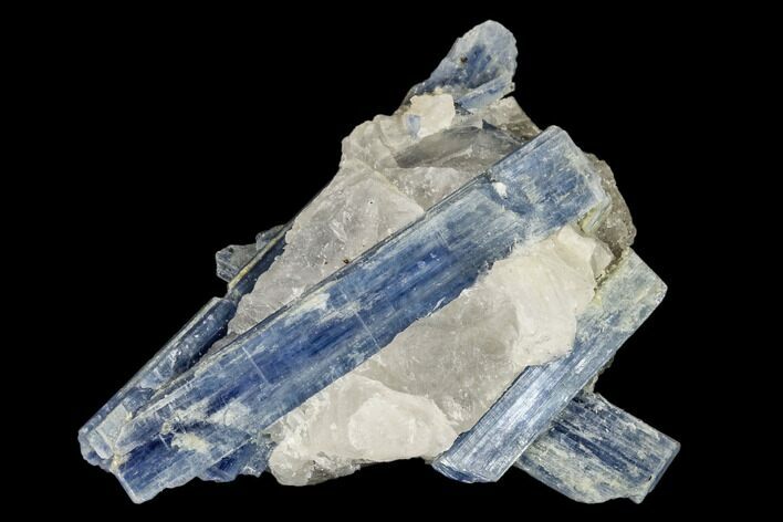 Vibrant Blue Kyanite Crystal Cluster In Quartz - Brazil #113463